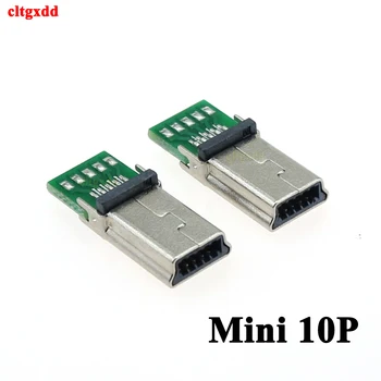 1-5vnt Micro Mini USB Vyrų 10 Pin USB 10Pin PCB Jungtis, Plokščias Kištukas Adapteris MP3 MP4 Lizdas