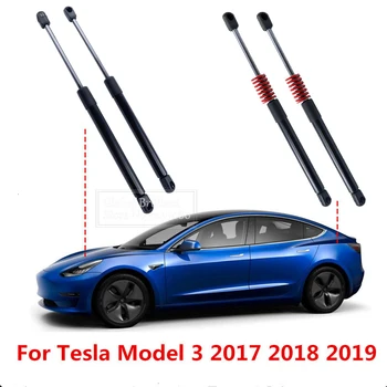 2X Priekiniai/Galiniai Automobilio bagažo skyriaus Variklio Uodega Vartų Bagažinės Įkrovos Dujų Pavasario Šoko Liftas Statramsčiai Parama Tesla Model 3 2017 m. 2018 m. 2019 m.