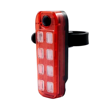 8 LED USB Įkrovimo Saugos Įspėjimas Dviračių Žibintas, Dviračio Galinis Žibintas Raudona & Mėlyna Dviračių užpakalinis žibintas Vandeniui atsparus Šalmas, Kuprinė Šviesos