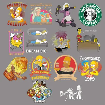 Animacinių filmų Simpsonų Geležies Perdavimo Lopai Drabužių PASIDARYK pats Apdailos Appliqued T-shirts Hoodie Print Custom Patch Lipdukai Dovanų
