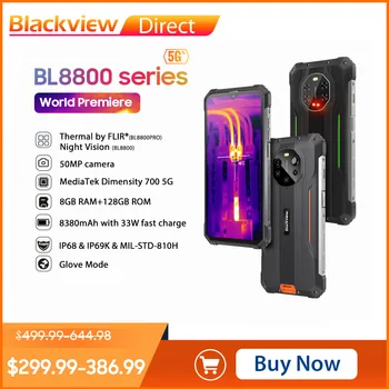 Blackview BL8800 Pro Terminio Vaizdo Kameros, BL8800 Naktinio Matymo 5G Tvirtas Telefonas, 8GB 128GB 8380mAh Pasaulio Versija Mobiliojo Telefono
