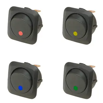 EE paramos 25mm Apvalus LED Šviesos Svirtinis Jungiklis, Jungiklis, 12V 25A Mėlyna Raudona Žalia Geltona Pardavimo