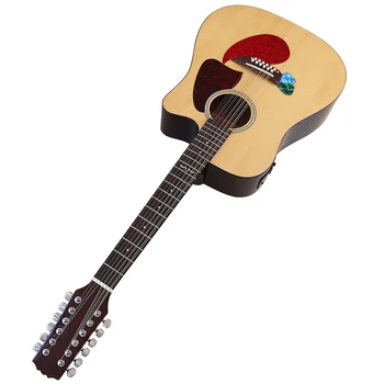 Elektros Akustinė Gitara 12 Stygų Liaudies Gitara 41 Colių Eglės Viršuje Matiniu paviršiumi Cutaway Dizainas su EQ Imtuvo Funkcija