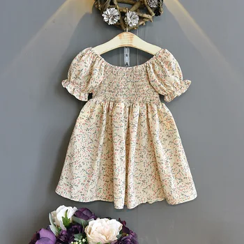 Gooporson Vasarą Vaikai Suknelės Mergaitėms Gėlių Trumpas Rankovės Princesė Dress Vestidos korėjos Mados Mažus Vaikus Kostiumas