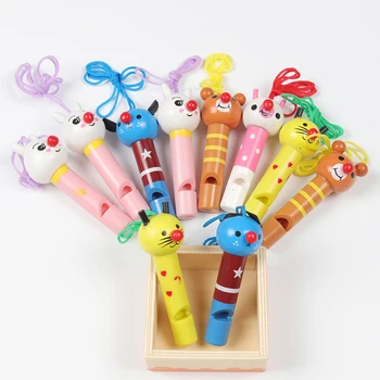 Medinių Spalvotų Mielas Švilpukai Vaikams Gimtadienio Džiaugtis Apdailos Baby Shower Noice Maker Žaislai Goody Krepšiai Pinata Gifts10Pcs