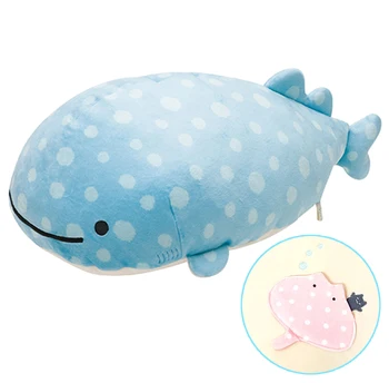 Mielas Jinbesan Mėlynasis Banginis Ryklys Su Draugu Didelis Pliušinis Žaislas 49cm Pagalvė Pagalvėlės Įdaryti Gyvūnams, Vaikams, Lėlės 