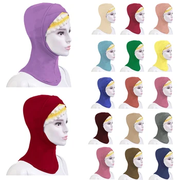 Musulmonų Kryžiaus Šalikas Vidinis Hijab Bžūp Islamo Pilnas Draudimas Galvos Dėvėti Skrybėlę Ninja Kaulų Variklio Dangčio Turbaną Galvos Skara Headwrap Moterų Hijab