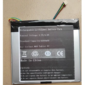 Nauja Baterija Teclast M40 Tablet PC Ličio Polimerų Įkraunamą Akumuliatorių Pakeitimo 3.7/3.8 V 6000mAh