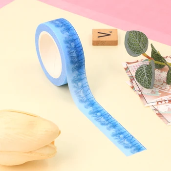 NAUJAS 1PC Milteliai Blizgučiai Blue Tree Washi Tape Japonijos Raštinės reikmenys Kawaii Popieriaus Scrapbooking Mokyklos Įrankiai Dekoratyvinės Juostos