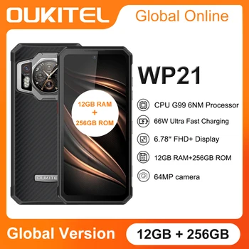 Oukitel WP21 Patikima Naktinio Matymo Smartphone 12 GB+256 GB 9800 mAh Android 12 Mobilųjį Telefoną 64MP Gel G99 Octa Core mobilusis Telefonas