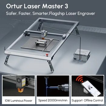Pilnas Komplektas Ortur Lazerio Master 3 YRR 2.0 Išplėtimo Rinkinys, Oro Siurblys, Sulankstomas Kojų Aliuminio Korio 400x850mm Plotas Laser Cutting machine