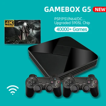 Powkiddy GAMEBOX G5 S905L WiFi 4K HD Super X Konsolės 40000+ Retro Klasikinis Žaidimas Mini TV Box Vaizdo Grotuvas, PS1, PSP N64 MAME DC