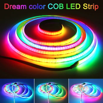 Svajonių spalva Teka COB LED Juostelės 24V Pritemdomi Lankstus Naudojamos LED Juostelės Žibintai Full RGB led juostos
