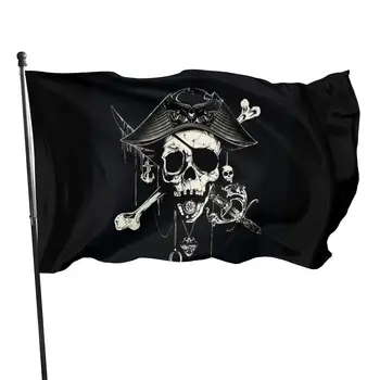 Vyresnio Amžiaus Skaldytų Jolly Roger Kaukolė, Kryžius Kaulų, Piratų Vėliava Apdaila