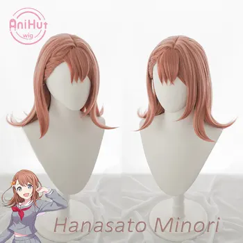 【AniHut】Hanasato Minori Orange 42cm Cosplay Perukas Projekto SEKAI SPALVINGA ETAPE! Karščiui Atsparių Sintetinių Plaukų Hanasato Minori